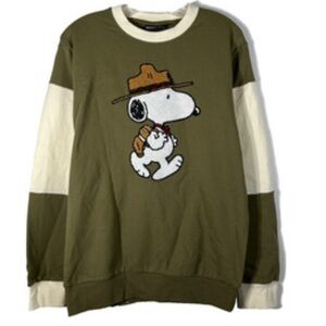 Peanuts Olive and Cream Snoopy Sweatshirt